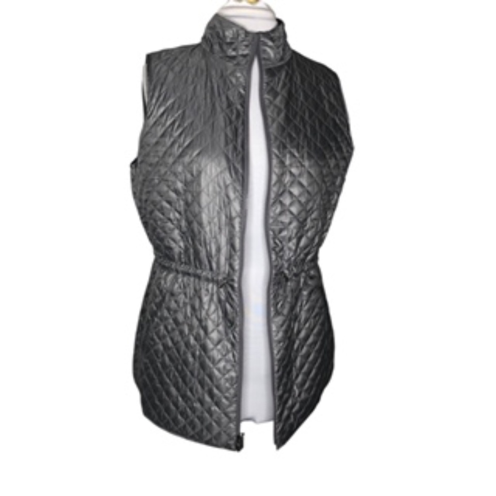 No Brand Label Long Reversible 2-way Zip Mock or Flat Laid Collar Vest Size L